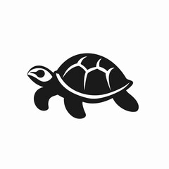 Elegant turtle graphic conveys aquatic themes with its simplified design silhouette