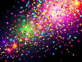 Shimmering Confetti Celebration Overlay with Glow Effect