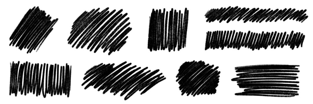 illustration: hand drawn various line set in doodle or sketch skyle isolated on white or transparent png
