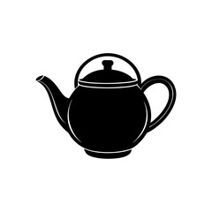 teapot silhouette kitchenware vector icon