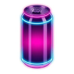 Neon Glowing Energy Drink Can with a Vibrant Light Effect and Modern Design