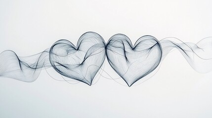 Intertwined Hearts Abstract Line Art Design