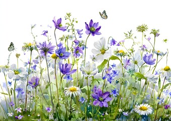 Serene Meadow of Blossoms in Gentle Light