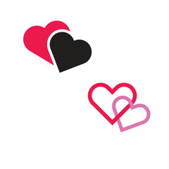 Set of different abstract heart icons. Vector illustration