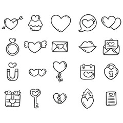 Set of different abstract heart icons. Vector illustration