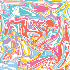 Obraz premium Abstract square background with colorful waves. Trendy vector illustration in style retro 60s, 70s. Liquid Background&nbsp;color.