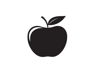 Elegant apple silhouette icon artwork for nutrition and organic themes
