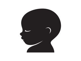 Cute baby silhouette icon artwork for childcare parenting lifestyle design
