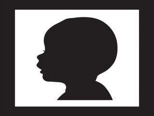 Adorable baby silhouette stock illustration with minimal modern clean style