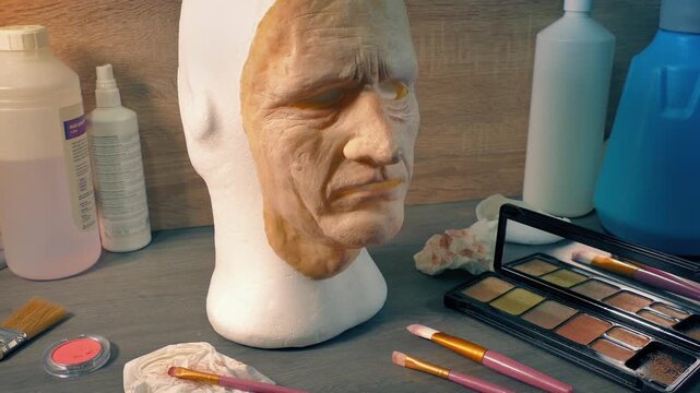 Latex Face Mask In Studio - Theater, Film FX Industry