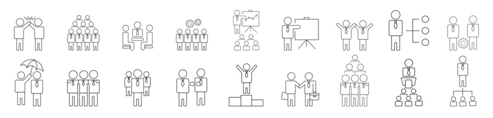 business or employee line icon vector illustration 