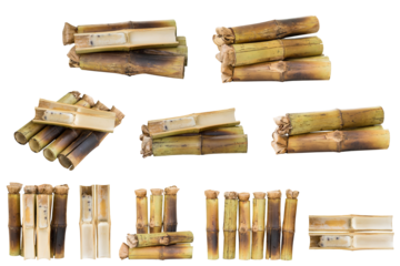 Whole Grilled Bamboo Sticky Rice (Khao Lam) – Traditional Thai Dessert, Transparent Background