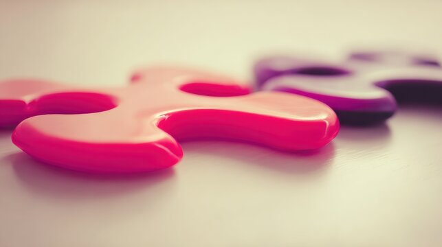 Symbolic representation of teamwork using interconnected geometric shapes in a simple composition.