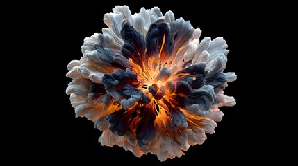 Explosive Energy Burst With Flames And Smoke Creating A Vivid Abstract Formation