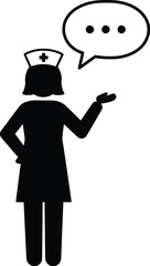 Nurse talking icon healthcare communication support