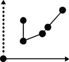 Data Graph silhouette Vector icon on white background