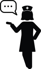 Nurse talking icon healthcare communication support
