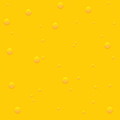 Background with oil drops texture, yellow omega bubbles, gold liquid transparent droplets. Template for skincare essential product with dribs of different shapes vector honey, orange juice pattern