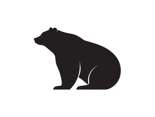 Fierce bear silhouette vector illustration stock artwork with rustic wilderness vibe