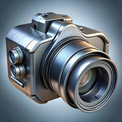 digital camera on white background