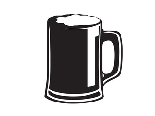 Bold beer mug silhouette stock graphic artwork with contemporary party theme