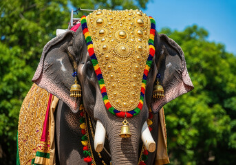 Majestic Indian Elephant Adorned For