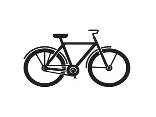 Fototapeta premium Sleek bicycle silhouette stock illustration artwork with urban eco transport theme
