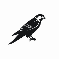 Fototapeta premium Striking bird of prey with detailed wings in solid black silhouette