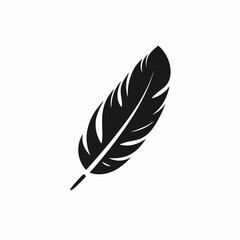Fototapeta premium Graceful elegance presented with simple artistic, dark feathered bird wing silhouette