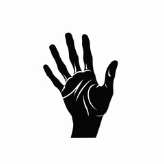 Obraz premium A minimalist design of a hand gesturing, showcasing a human hand silhouette