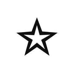 Obraz premium Bold five pointed star floating isolated on a white background silhouette