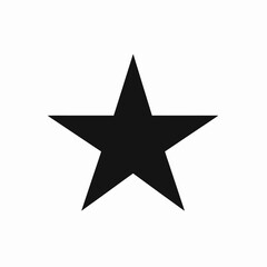 Obraz premium Simple black five pointed star minimalist design isolated illustration silhouette