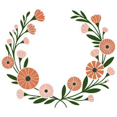 floral frame border with flowers and floral leaves ornament