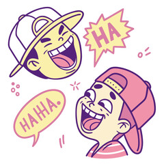 Pop Art kawaii emoji stickers, bright