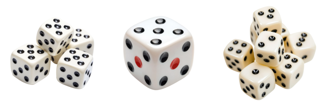 Dice isolated on transparent background