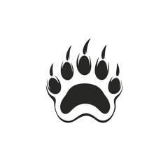 Sharp claws create a powerful animal footprint paw print silhouette