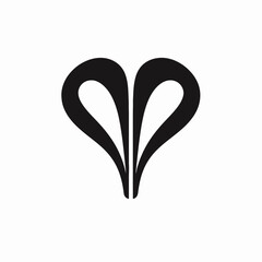 Unique heart shape design, love and romance minimalist concept vector silhouette