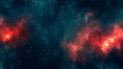 Naklejka premium Fiery Nebula Cosmic Clouds Ablaze