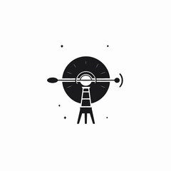 Retro radio transmission communication vintage style broadcast technology system black silhouette