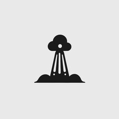 Strange light over land abstract vector dark monochrome design silhouette