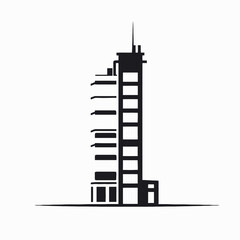 Abstract futuristic tower architectural illustration of a city skyline silhouette