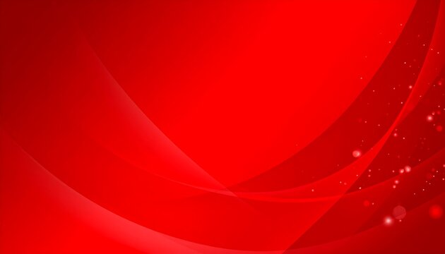 A vibrant red design features smooth, flowing curves, creating a dynamic and elegant visual effect. Subtle light effects enhance the overall aesthetic.