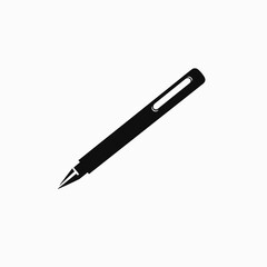 Simple black pen artistic illustration and minimalist writing tool silhouette