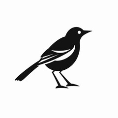 Elegant bird illustration against a white background creates a captivating silhouette