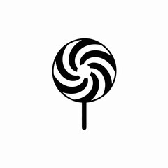 A swirling confectionery treat with hypnotic lines in a simple lollipop silhouette