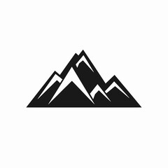 Majestic sharp mountain peak designs shown in a black landscape silhouette