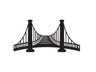 Decorative bridge silhouette artwork symbol illustration with bold architectural style