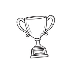 doodle trophy. Doodle Icon illustration.