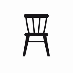 Simple classic wooden chair design in a black color silhouette