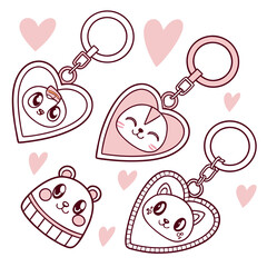 Gift shop style keychains with animals